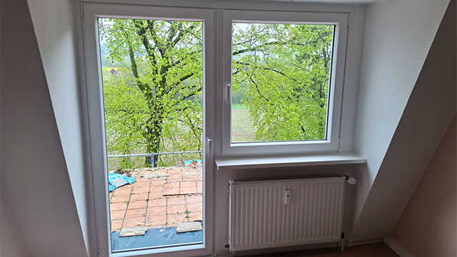 Dachgeschoss Balkontür und Fenster - Nachher