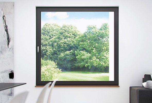 Innenansicht von einem Fenster in Anthrazit